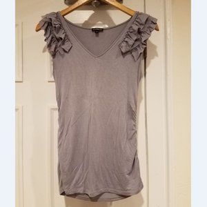 Grey Shirt with Shoulder Frills